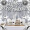 Disco Birthday Party Decorations - 87pcs Disco Happy Birthday Party Decorations Silver Backdrop Disco Birthday Balloons Ball Decor 60s 70s 80s Cool Retro Silver Birthday Decorations Women Men